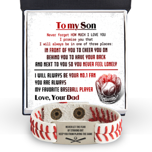 Personalized Baseball Bracelet - Baseball - To My Son - From Dad - My Favorite Baseball Player - Gbzj16002