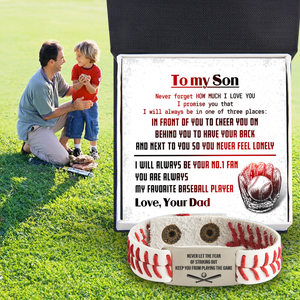 Personalized Baseball Bracelet - Baseball - To My Son - From Dad - My Favorite Baseball Player - Gbzj16002