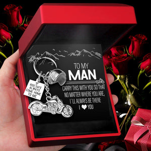 Personalized Classic Bike Keychain - To My Man - Ride Safe, Always Come Home to Me - Gkt26005