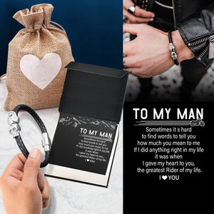 Skull Cuff Bracelet - Biker - To My Man - The Greatest Rider Of My Life - Gbbh26030