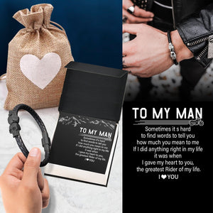 Skull Cuff Bracelet - Biker - To My Man - The Greatest Rider Of My Life - Gbbh26030