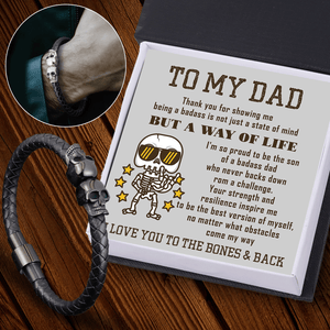 Skull Cuff Bracelet - Skull - To My Dad - I Love You To The Bones & Back - Gbbh18025