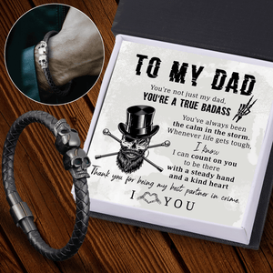 Skull Cuff Bracelet - Skull - To My Dad - Thank You For Being My Best Partner In Crime - Gbbh18023