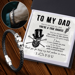 Skull Cuff Bracelet - Skull - To My Dad - Thank You For Being My Best Partner In Crime - Gbbh18023