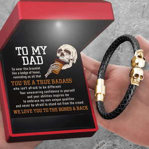 Skull Cuff Bracelet - Skull - To My Dad - We Love You To The Bones & Back - Gbbh18026