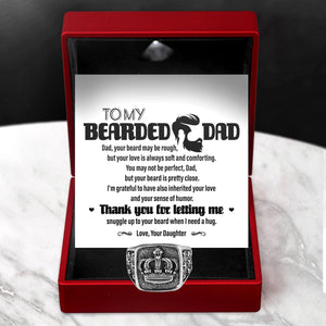 Vintage Crown Ring - Beard - To My Bearded Dad - Thank You For Letting Me - Grd18011