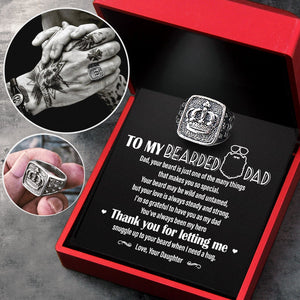Vintage Crown Ring - Beard - To My Bearded Dad - You've Always Been My Hero - Grd18012