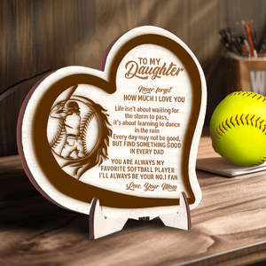 Wooden Baseball Sign - Baseball - To My Daughter - From Mom - I’ll Always Be Your No.1 Fan - Gan17003