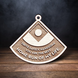 Wooden Ornament Car Accessories - Baseball - To My Man - Drive Safely, Handsome - Gap26010