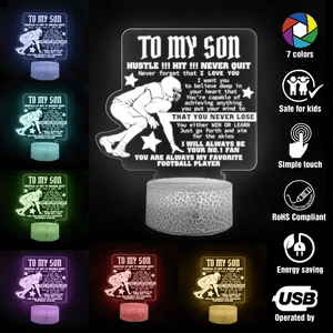 3D Led Light - American Football - To My Son - Never Forget That I Love You - Glca16017