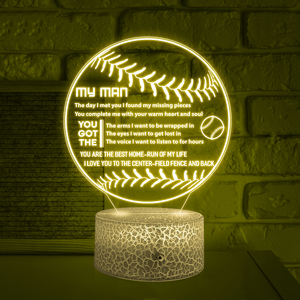 3D Led Light - Baseball - To My Dad - I Love You To The Center-field Fence And Back - Glca18005