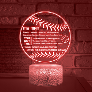 3D Led Light - Baseball - To My Dad - I Love You To The Center-field Fence And Back - Glca18005