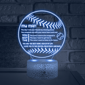 3D Led Light - Baseball - To My Dad - I Love You To The Center-field Fence And Back - Glca18005