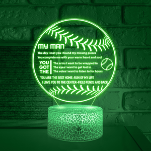 3D Led Light - Baseball - To My Dad - I Love You To The Center-field Fence And Back - Glca18005