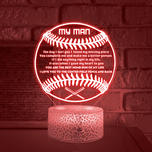 3D Led Light - Baseball - To My Man - You Complete Me - Glca26033