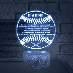3D Led Light - Baseball - To My Man - You Complete Me - Glca26033