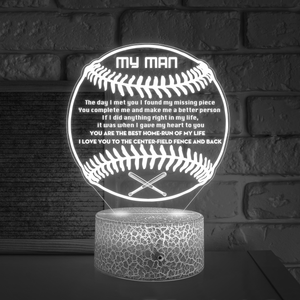 3D Led Light - Baseball - To My Man - You Complete Me - Glca26033