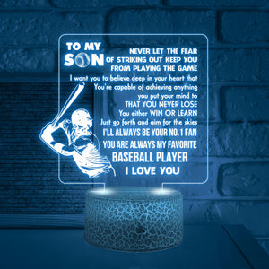 3D Led Light - Baseball - To My Son - You Are Always My Favorite Baseball Player - Glca16016