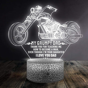 3D Led Light - Biker - My Grumpy Dad - From Daughter - Thank You For Teaching Me - Glca18008