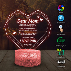 3D Led Light - Family - To Mom - I Love You - Glca19017