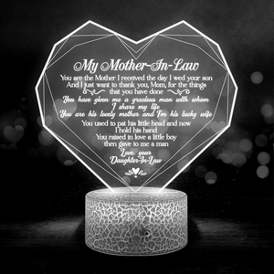 3D Led Light - Family - To My Mother-In-Law - I Just Want To Thank You, Mom, For The Things That You Have Done - Glca19029