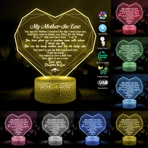 3D Led Light - Family - To My Mother-In-Law - I Just Want To Thank You, Mom, For The Things That You Have Done - Glca19029