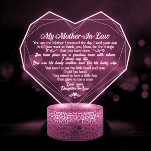 3D Led Light - Family - To My Mother-In-Law - I Just Want To Thank You, Mom, For The Things That You Have Done - Glca19029