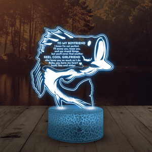 3D Led Light - Fishing - To My Boyfriend - You Have My Heart Hook, Line And Sinker - Glca12002