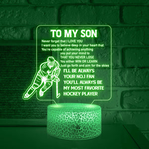 3D Led Light - Hockey - To My Son - I'll Be Always Your No.1 Fan - Glca16015