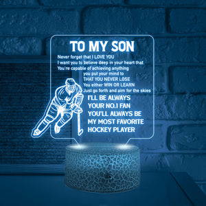 3D Led Light - Hockey - To My Son - I'll Be Always Your No.1 Fan - Glca16015