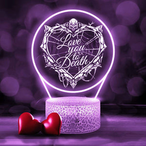 3D Led Light - Skull - To Couple - Love You To Death - Glca34014