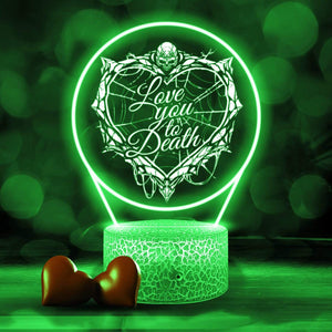 3D Led Light - Skull - To Couple - Love You To Death - Glca34014