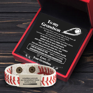 Baseball Bracelet - Baseball - To My Grandson - From Grandma - I Will Always In Front Of You To Cheer You On - Gbzj22004