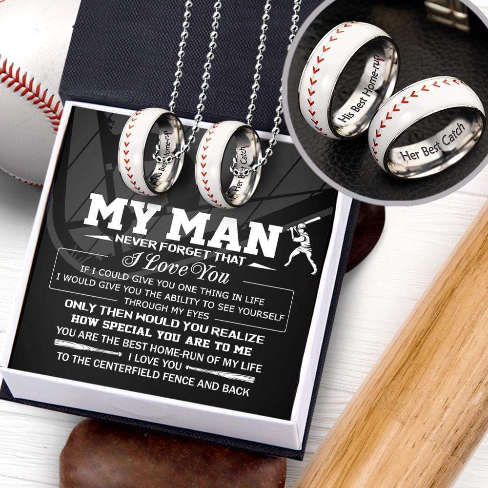 Baseball Couple Pendant Necklaces - To My Man - If I Could Give You One Thing In My Life - Gner26002