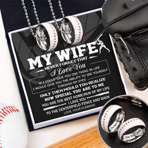 Baseball Couple Pendant Necklaces - To My Wife - If I Could Give You One Thing In My Life - Gner15002
