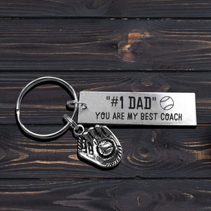 Baseball Glove Keychain - Baseball - To My Dad - From Son - You'll Always Be My Biggest Fan - Gkax18005