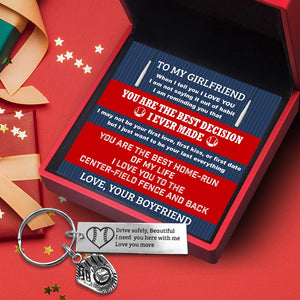 Baseball Glove Keychain - Baseball - To My Girlfriend - You Are The Best Home-run Of My Life - Gkax13011