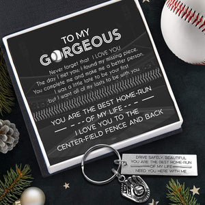 Baseball Glove Keychain - Baseball - To My Gorgeous - I Found My Missing Piece - Gkax13008