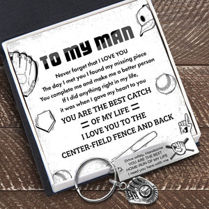 Baseball Glove Keychain - Baseball - To My Man - Never Forget That I Love You- Gkax26026