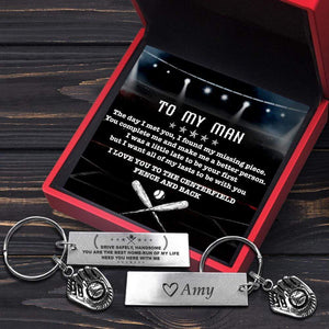 Baseball Glove Keychain - Baseball - To My Man - You Are The Best Home-Run Of My Life - Gkax26005
