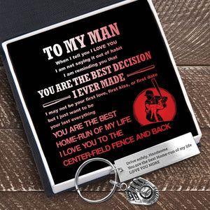 Baseball Glove Keychain - Baseball - To My Man - You Are The Best Home-Run Of My Life - Gkax26018