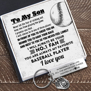 Baseball Glove Keychain - Baseball - To My Son - I Will Always Be Your No.1 Fan - Gkax16008