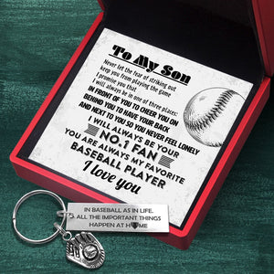 Baseball Glove Keychain - Baseball - To My Son - I Will Always Be Your No.1 Fan - Gkax16008
