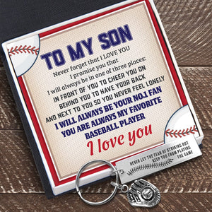 Baseball Glove Keychain - Baseball - To My Son - Never Forget That How Much I Love You- Gkax16010