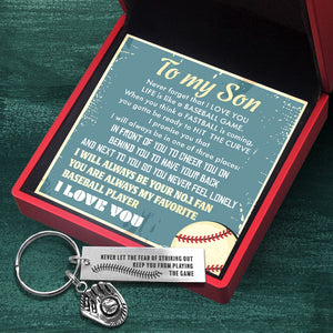 Baseball Glove Keychain - Baseball - To My Son - You Are Always My Favorite Baseball Player- Gkax16011