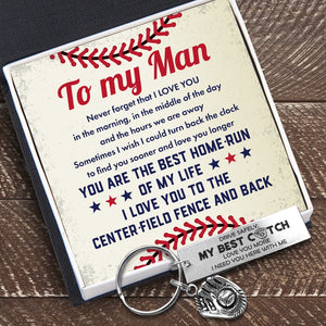 Baseball Glove Keychain - Softball - To My Man - Drive Safely, My Best Catch - Gkax26025