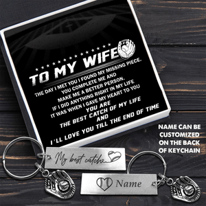 Baseball Glove Keychain - To My Wife - The Day I Met You I Found My Missing Piece - Gkax15001