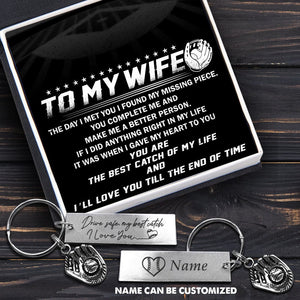 Baseball Glove Keychain - To My Wife - The Day I Met You I Found My Missing Piece - Gkax15002