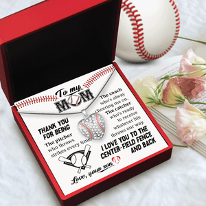 Baseball Heart Necklace - Baseball - To My Mom - I Love You To The Center-field Fence And Back - Gnd19022