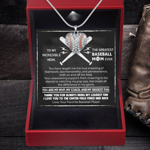 Baseball Heart Necklace - Baseball - To My Mom - Thank You For Always Being My Loudest Fan - Gnd19016